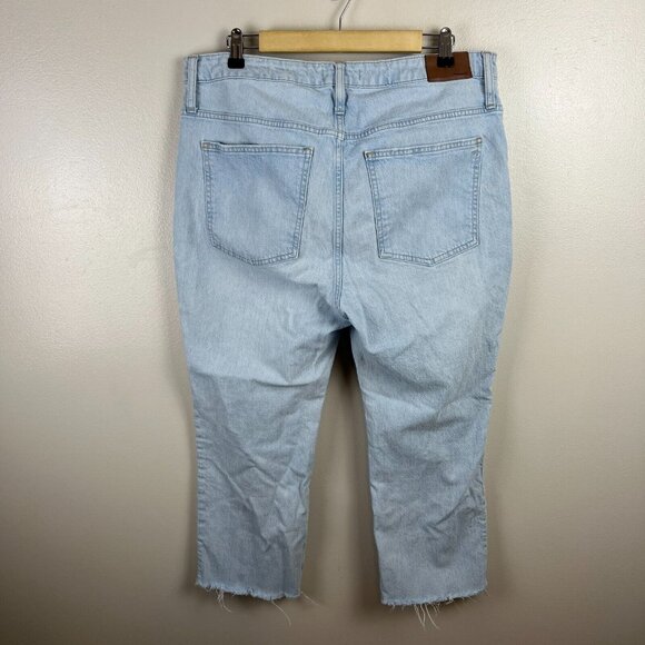 Madewell Slim Demi-Boot Jeans Size 33 Petite Bellmeade Light Wash High Rise - Picture 2 of 12